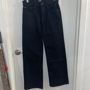 Hudson Sz 24 X 28” Rosalie Black Rinse Wide Leg high rise Jeans